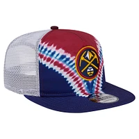 Men's New Era Navy/Red Denver Nuggets Throwback Dye Golfer Snapback Hat