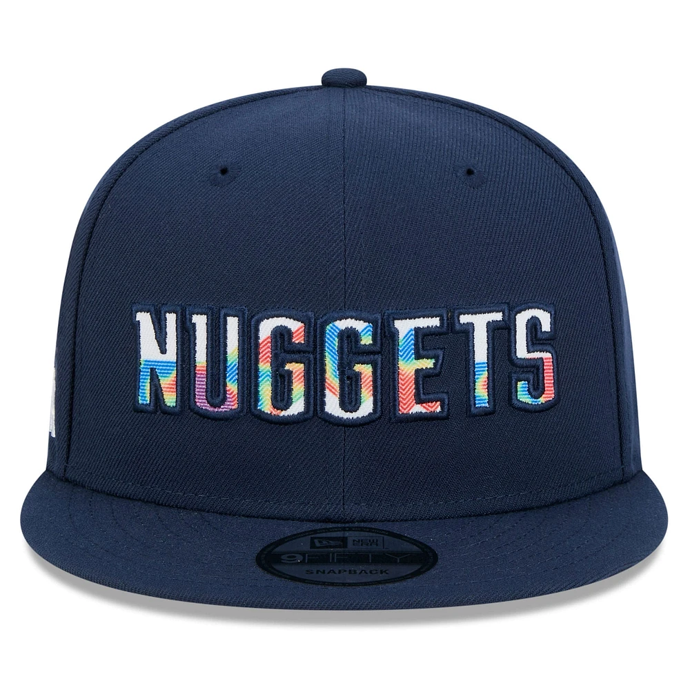 Casquette snapback alternative 9FIFTY Denver Nuggets 2024/25 City Edition New Era bleu marine pour homme