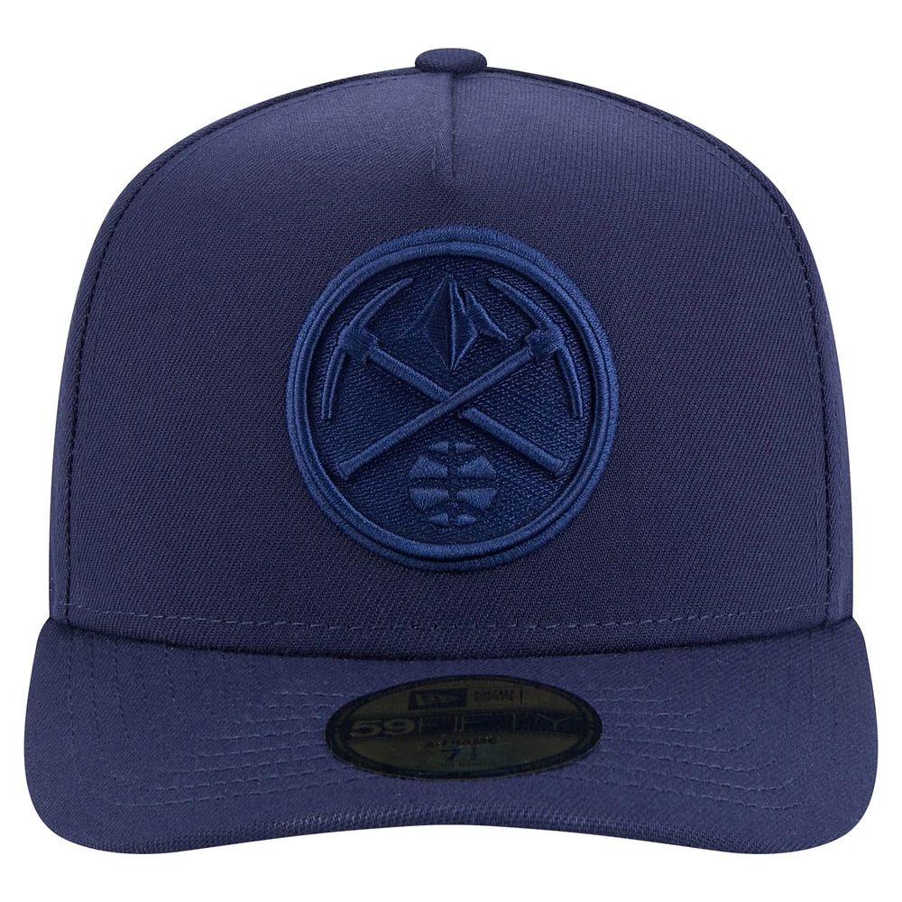 Men's New Era  Navy Denver Nuggets Colorpack A-Frame Pinch Front 59FIFTY Fitted Hat
