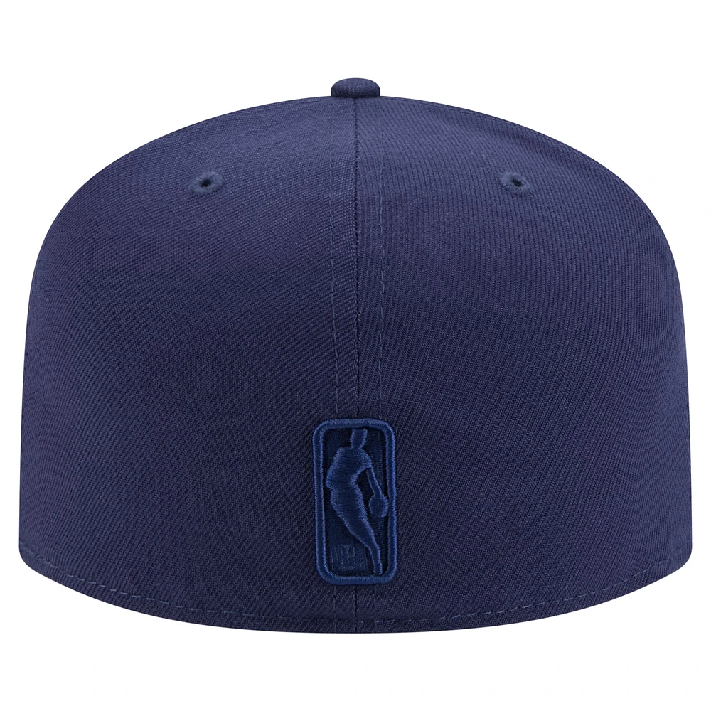 Men's New Era  Navy Denver Nuggets Colorpack A-Frame Pinch Front 59FIFTY Fitted Hat