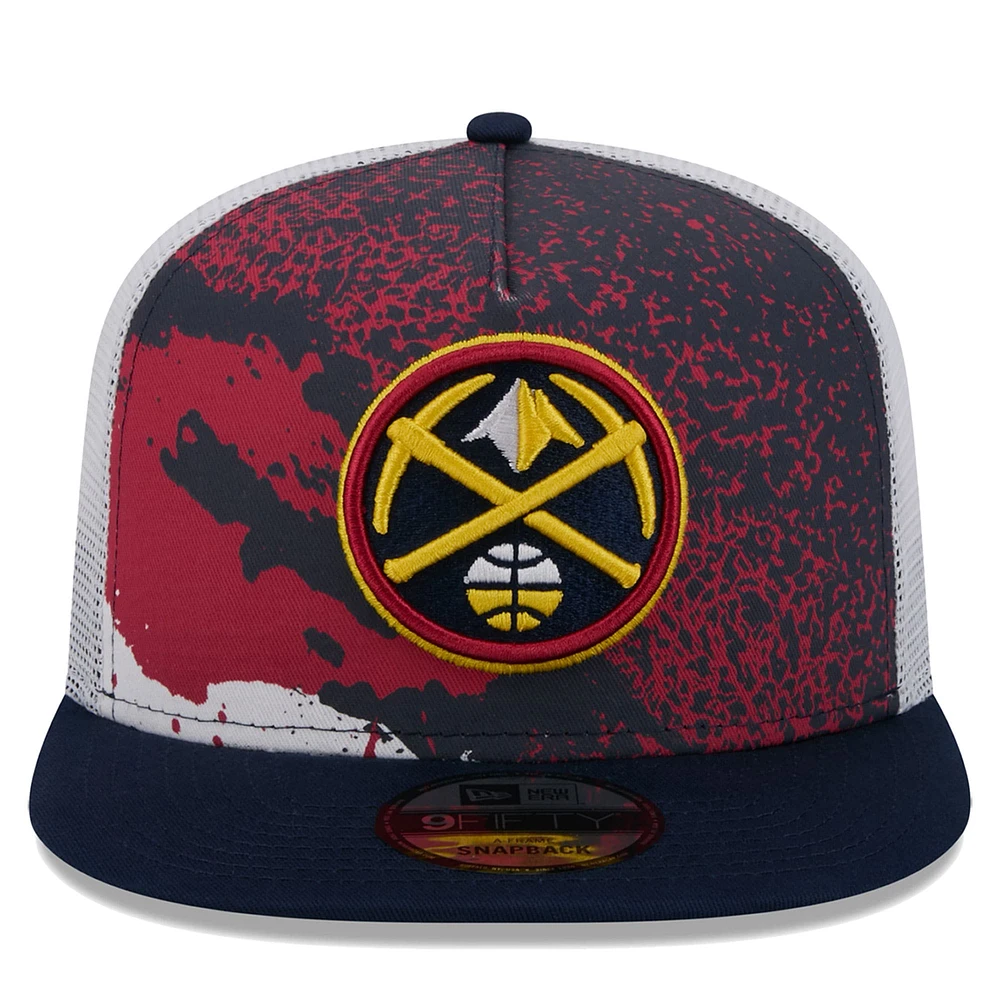 Casquette Snapback Denver Nuggets Court Sport Speckle 9FIFTY New Era pour hommes, bleu marine