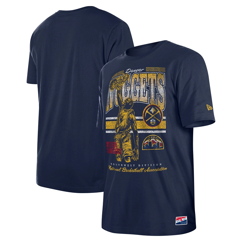 Men's New Era Navy Denver Nuggets Enzyme Wash Oversized T-Shirt