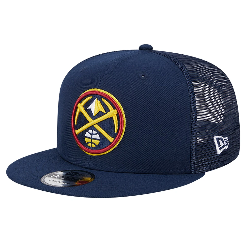 Men's New Era Navy Denver Nuggets Meshback 9FIFTY Snapback Hat