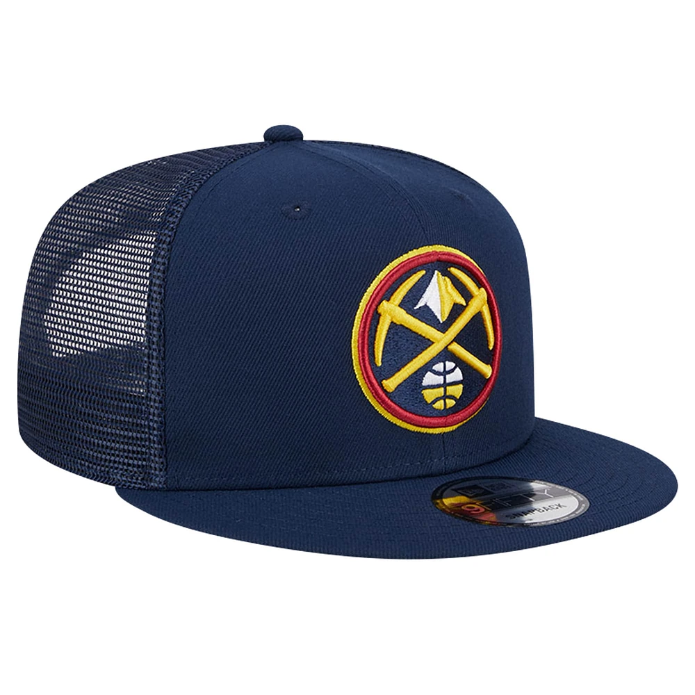 Men's New Era Navy Denver Nuggets Meshback 9FIFTY Snapback Hat