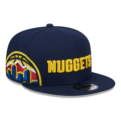 Casquette Snapback 9FIFTY avec logo latéral des Denver Nuggets New Era pour homme bleu marine