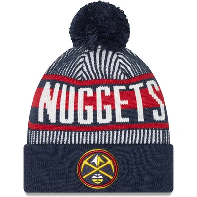 Men's New Era Navy Dallas Cowboys Striped Cuffed Knit Hat with Pom