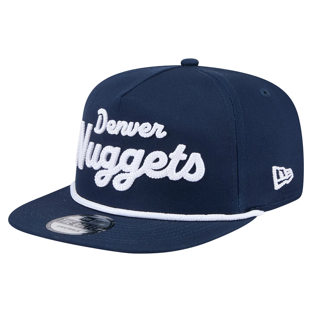 Men's New Era Navy Denver Nuggets Team Text Golfer Snapback Hat