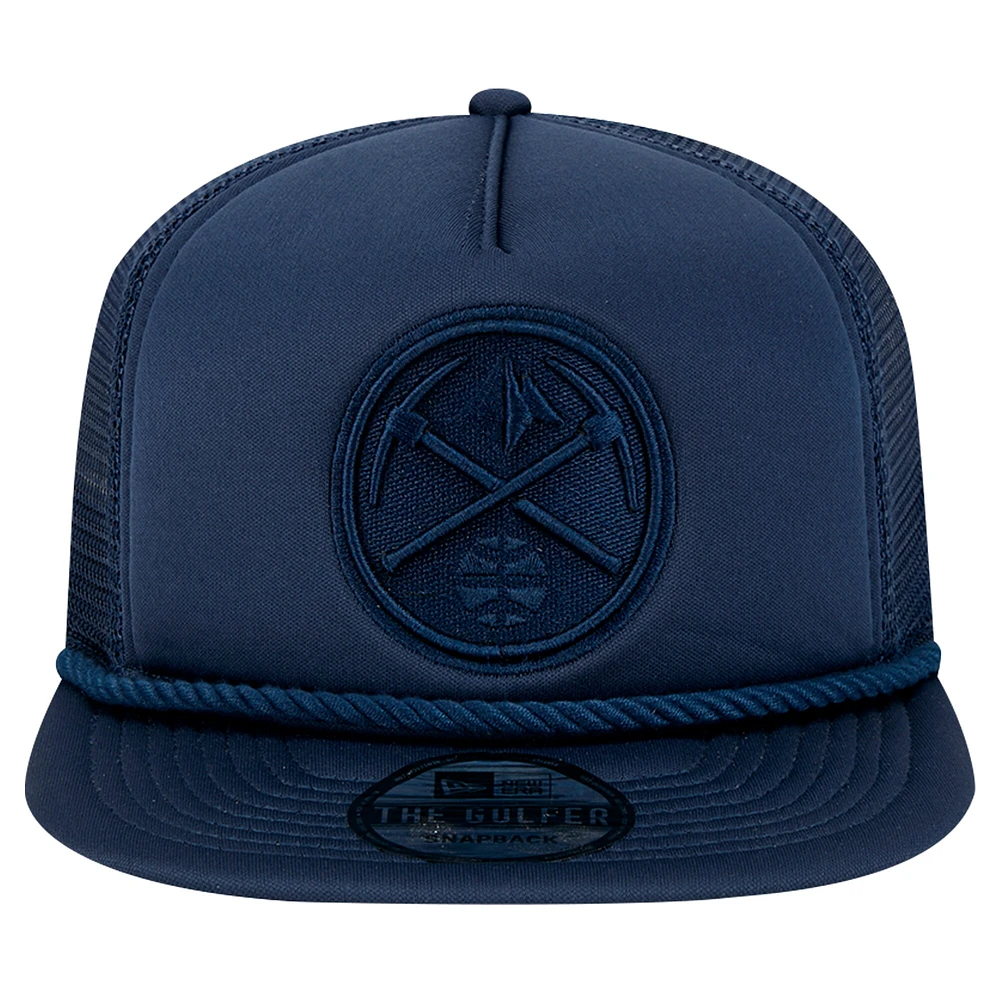 Men's New Era Navy Denver Nuggets Tone Foam Meshback Golfer Snapback Hat