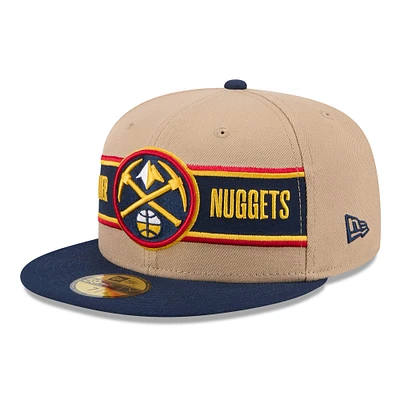 Casquette ajustée 59FIFTY NBA Draft 2024 New Era pour homme, beige/bleu marine, Denver Nuggets