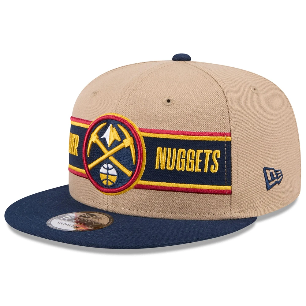 Casquette Snapback Denver Nuggets 2024 NBA Draft 9FIFTY New Era beige/bleu marine pour homme