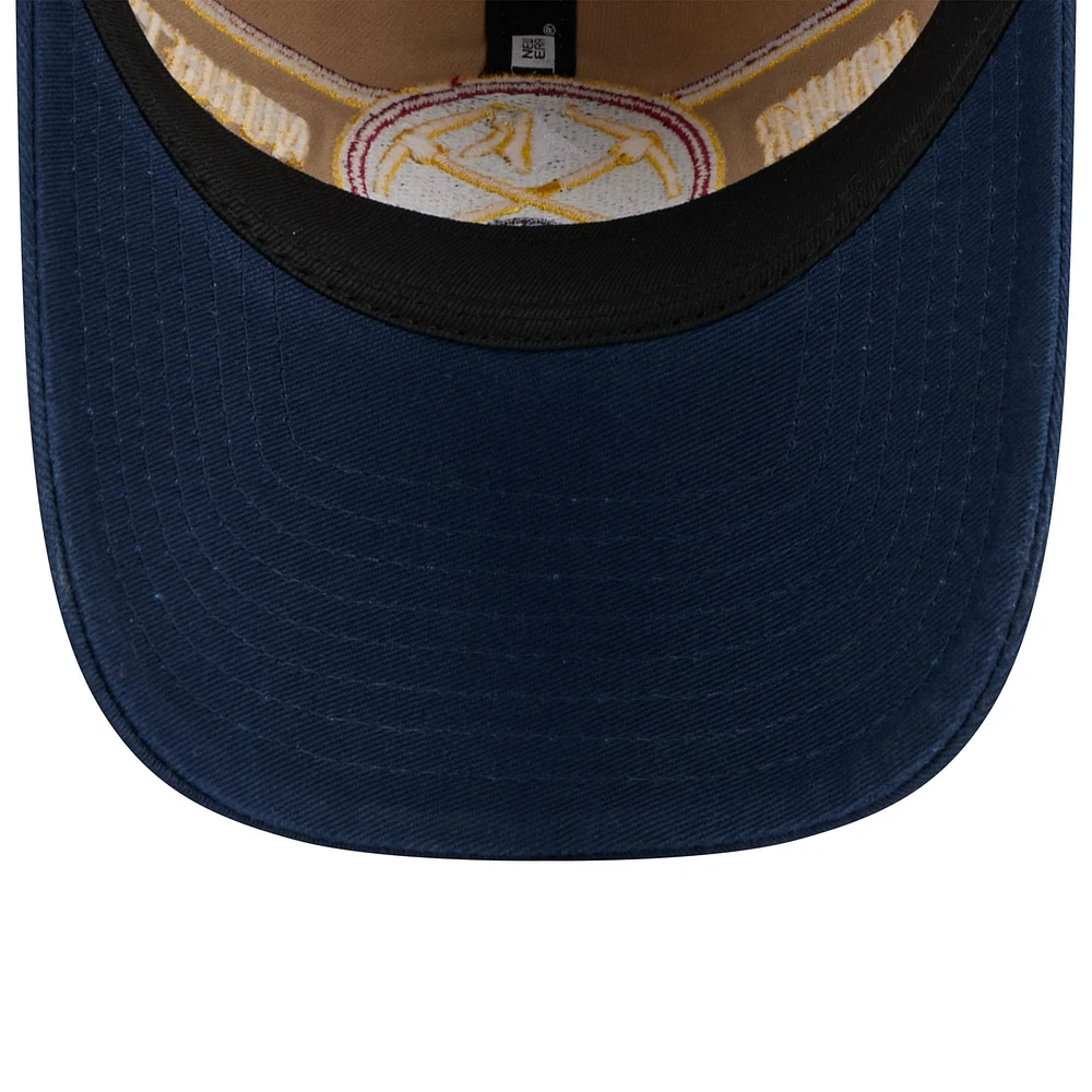 Casquette ajustable Denver Nuggets 2024 NBA Draft 9TWENTY New Era beige/bleu marine pour homme