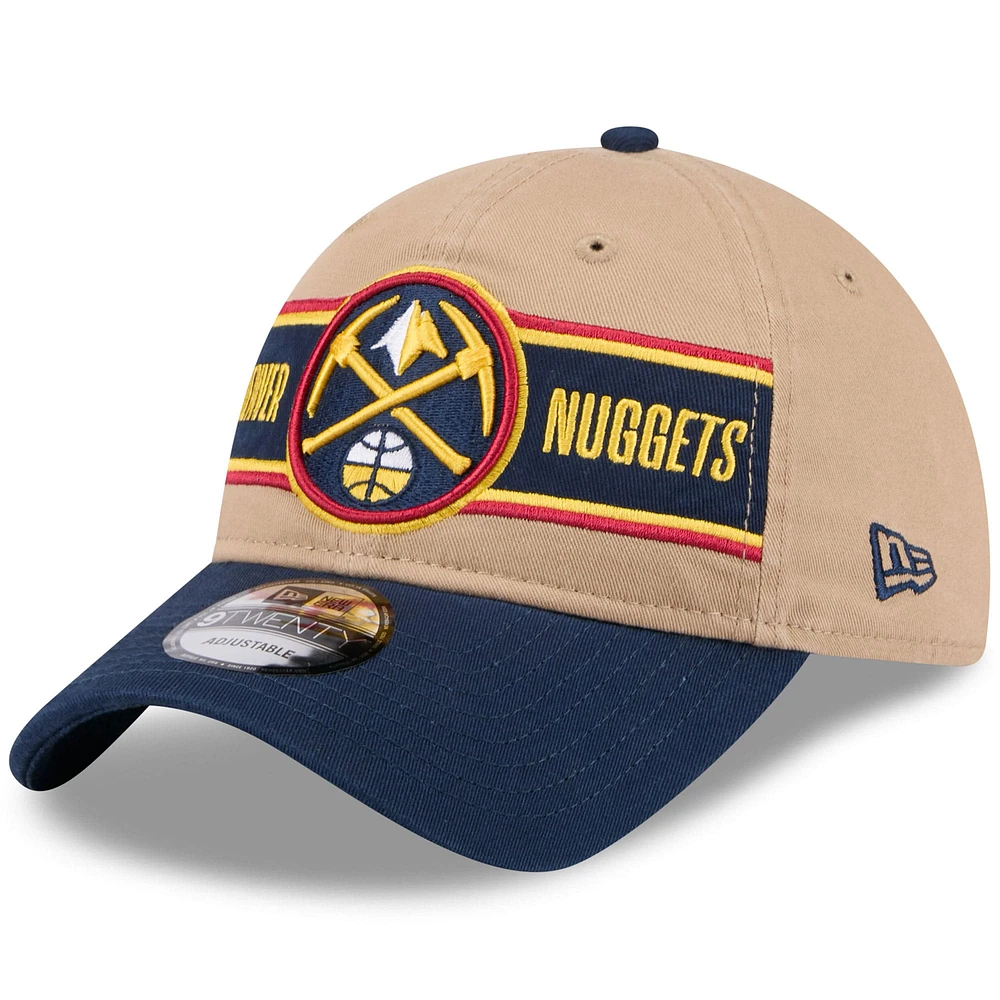 Men's New Era Tan/Navy Denver Nuggets 2024 NBA Draft 9TWENTY Adjustable Hat