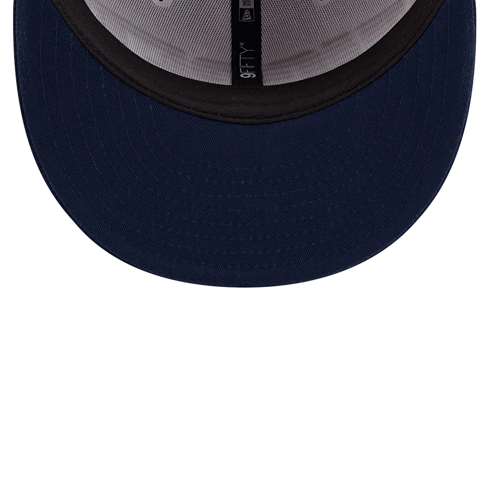 Casquette Snapback 9FIFTY Denver Nuggets Throwback Gradient Tech Font New Era pour hommes, blanc/bleu marine