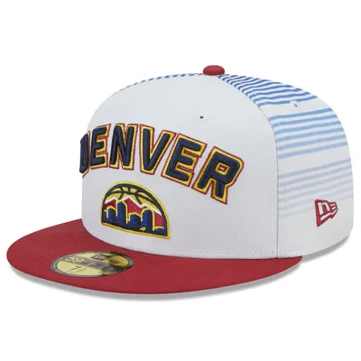 New Era Men's New Era White/Navy Denver Nuggets Back Half 9FIFTY Fitted Hat