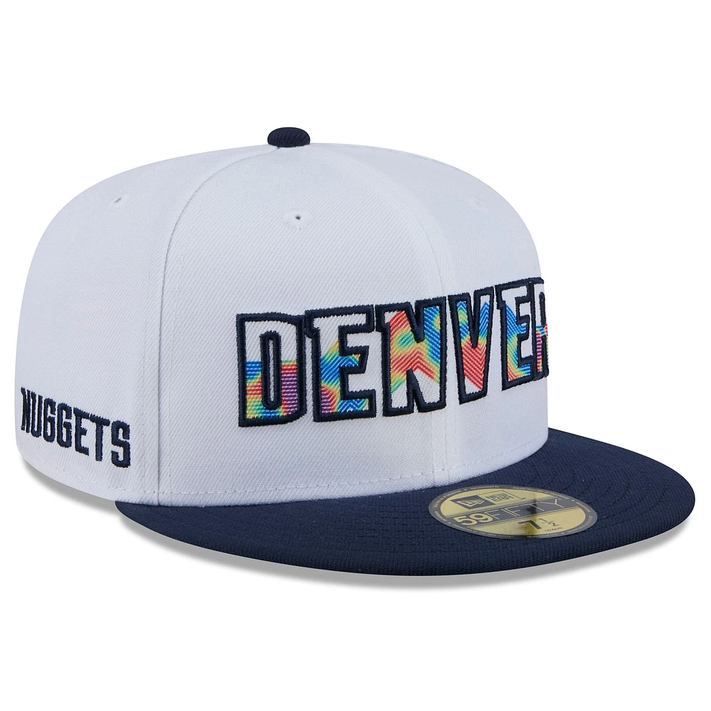 Casquette ajustée 59FIFTY Denver Nuggets 2024/25 City Edition New Era pour homme blanche