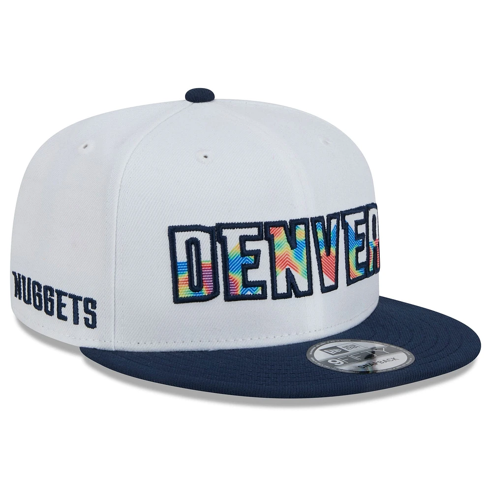 Casquette snapback 9FIFTY Denver Nuggets 2024/25 City Edition New Era blanche pour homme