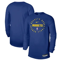 T-shirt d'entraînement à manches longues Nike Denver Nuggets 2024/25 Legend pour homme Bleu