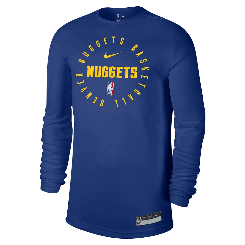 Men's Nike Blue Denver Nuggets 2024/25 Legend On-Court Practice Long Sleeve T-Shirt