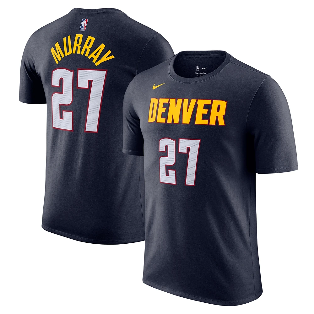 T-shirt avec nom et numéro Nike Jamal Murray pour homme, bleu marine, Denver Nuggets Icon Edition