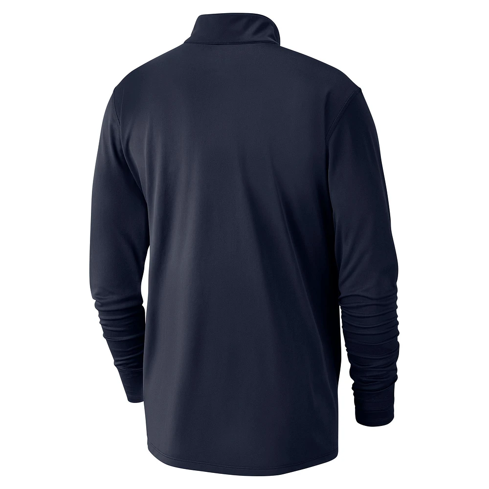 Men's Nike Navy Denver Nuggets 2024/25 City Edition Authentic Coaches Performance Half-Zip Top