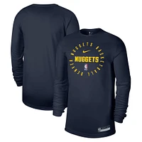 Men's Nike Navy Denver Nuggets 2024/25 Legend On-Court Practice Long Sleeve T-Shirt