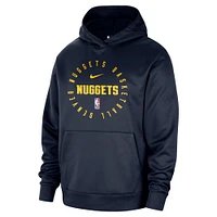 Men's Nike Navy Denver Nuggets 2024/25 Spotlight On-Court Practice Performance Pullover Hoodie