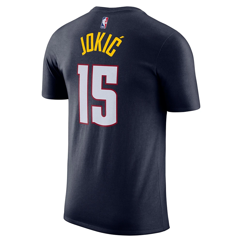 Men's Nike Nikola Jokic Navy Denver Nuggets Icon 2022/23 Name & Number T-Shirt