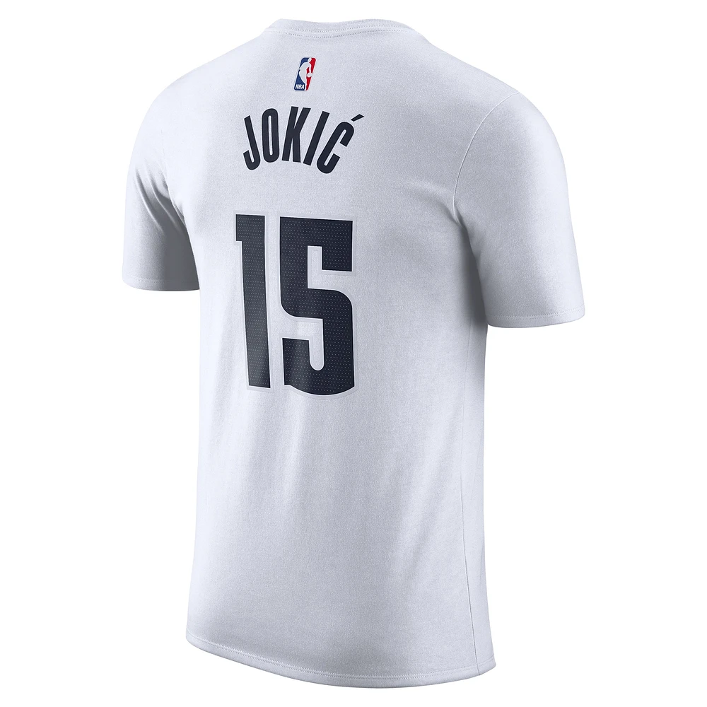 Men's Nike Nikola Jokic White Denver Nuggets 2024/25 City Edition Name & Number T-Shirt