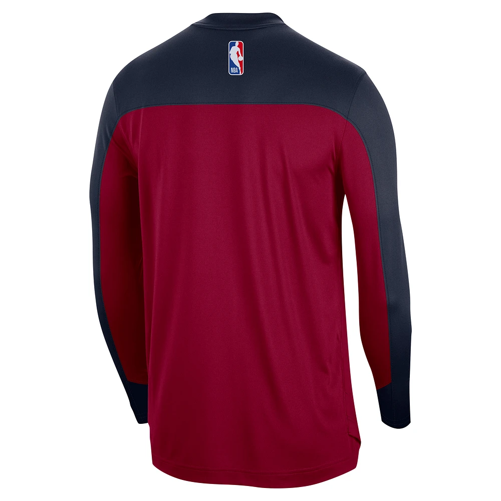 Men's Nike Red Denver Nuggets 2024/25 Authentic Pre-Game Legend Long Sleeve Shooting Shirt