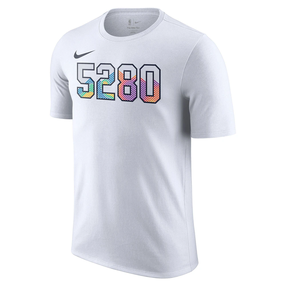 Men's Nike White Denver Nuggets 2024/25 City Edition Essential Logo T-Shirt