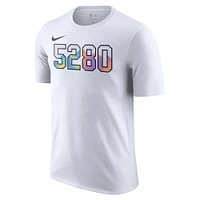 T-shirt Nike Denver Nuggets City Edition Essential Logo pour homme, blanc, 2024/25