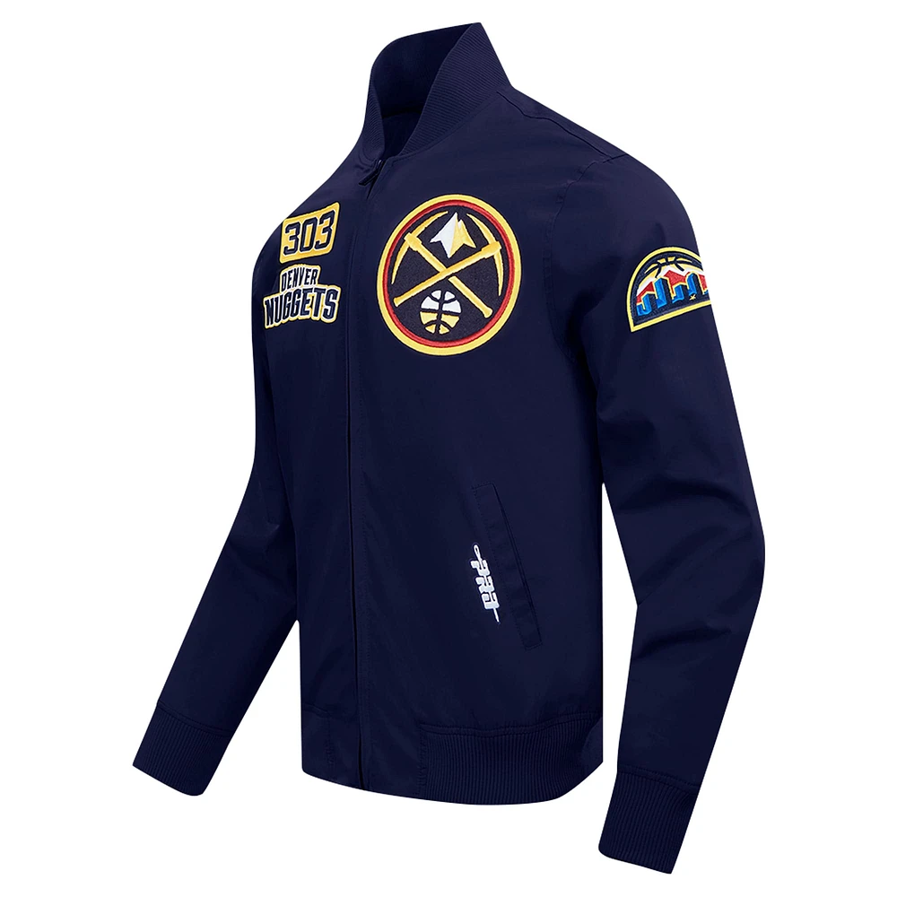 Veste zippée intégrale Pro Standard bleu marine Denver Nuggets Area Code pour homme