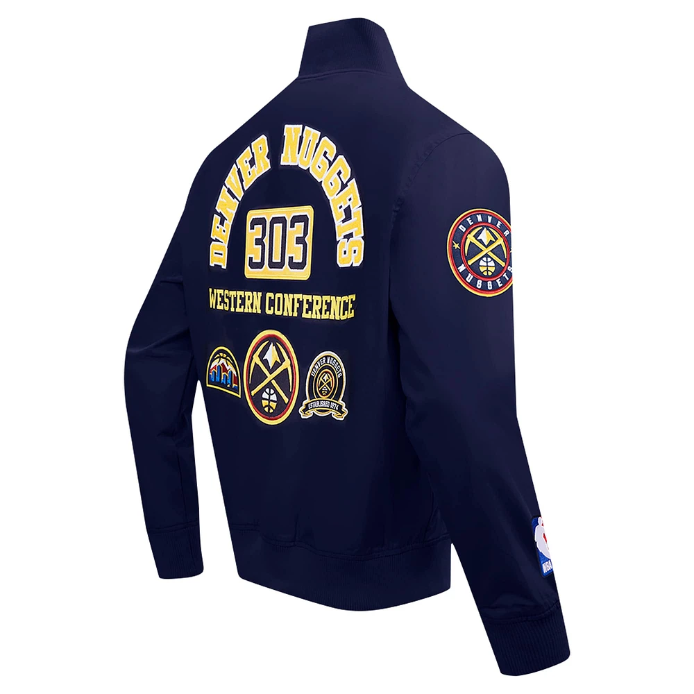 Veste zippée intégrale Pro Standard bleu marine Denver Nuggets Area Code pour homme