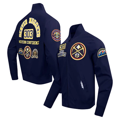 Veste zippée intégrale Pro Standard bleu marine Denver Nuggets Area Code pour homme