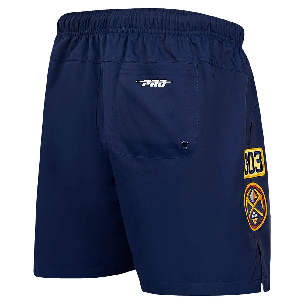 Short Pro Standard bleu marine pour homme avec code régional des Denver Nuggets