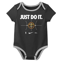 Newborn Nike Navy/Black Denver Nuggets Just Do It Two-Pack Bodysuit Set