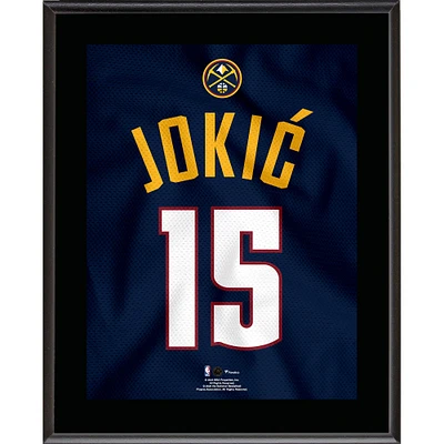 Plaque de joueur sublimée avec numéro de maillot des Denver Nuggets Nikola Jokic 10,5" x 13"