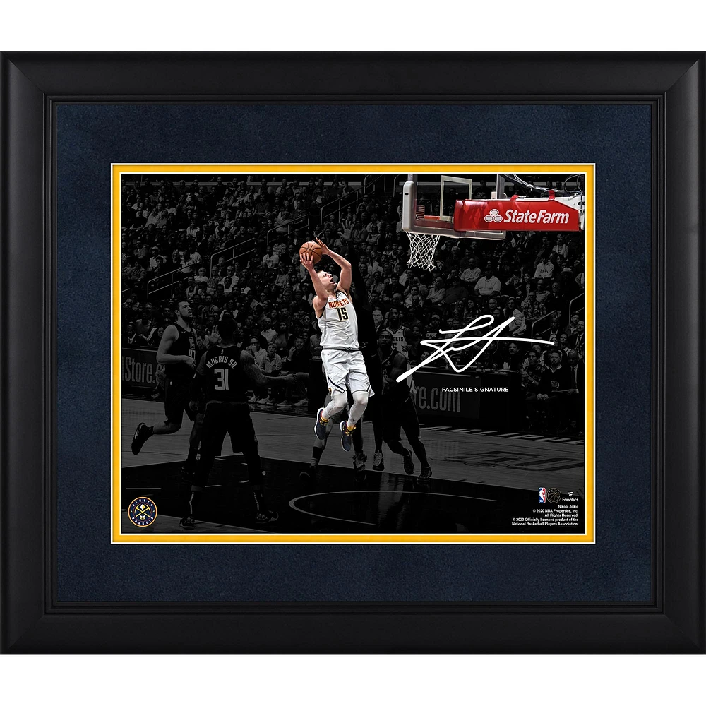 Nikola Jokic Denver Nuggets Framed 11" x 14" Spotlight Photograph - Facsimile Signature