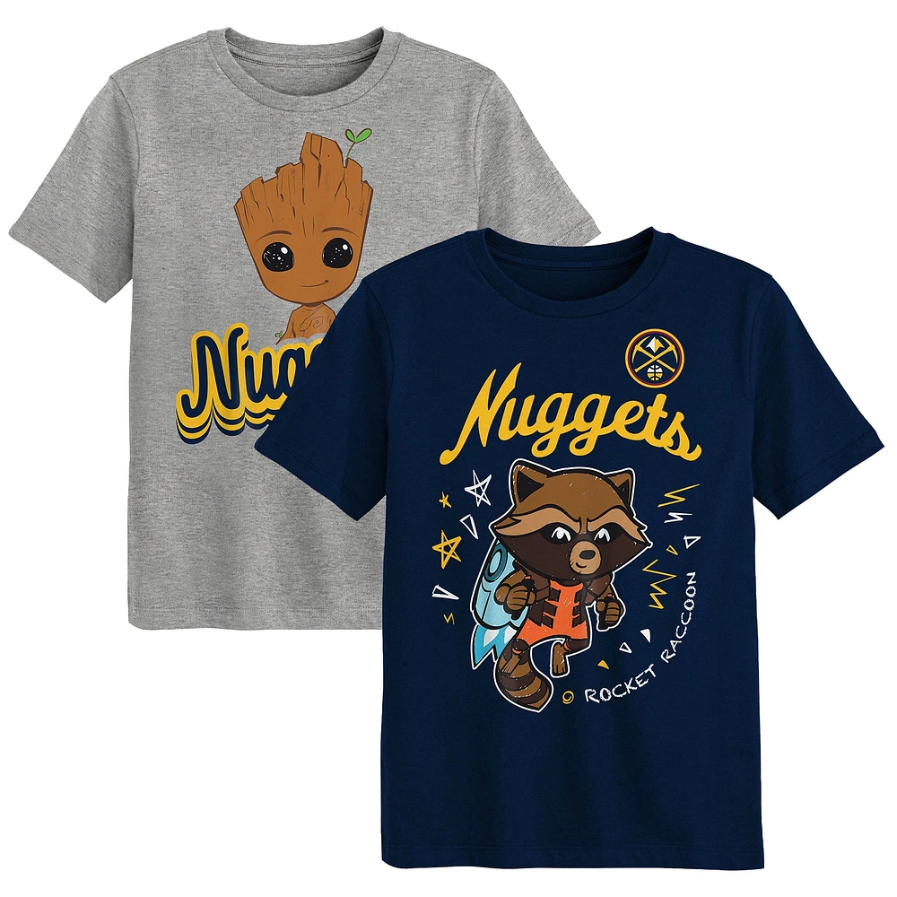 Ensemble de t-shirts deux pièces pour enfants d'âge préscolaire Denver Nuggets Gardiens la Galaxie