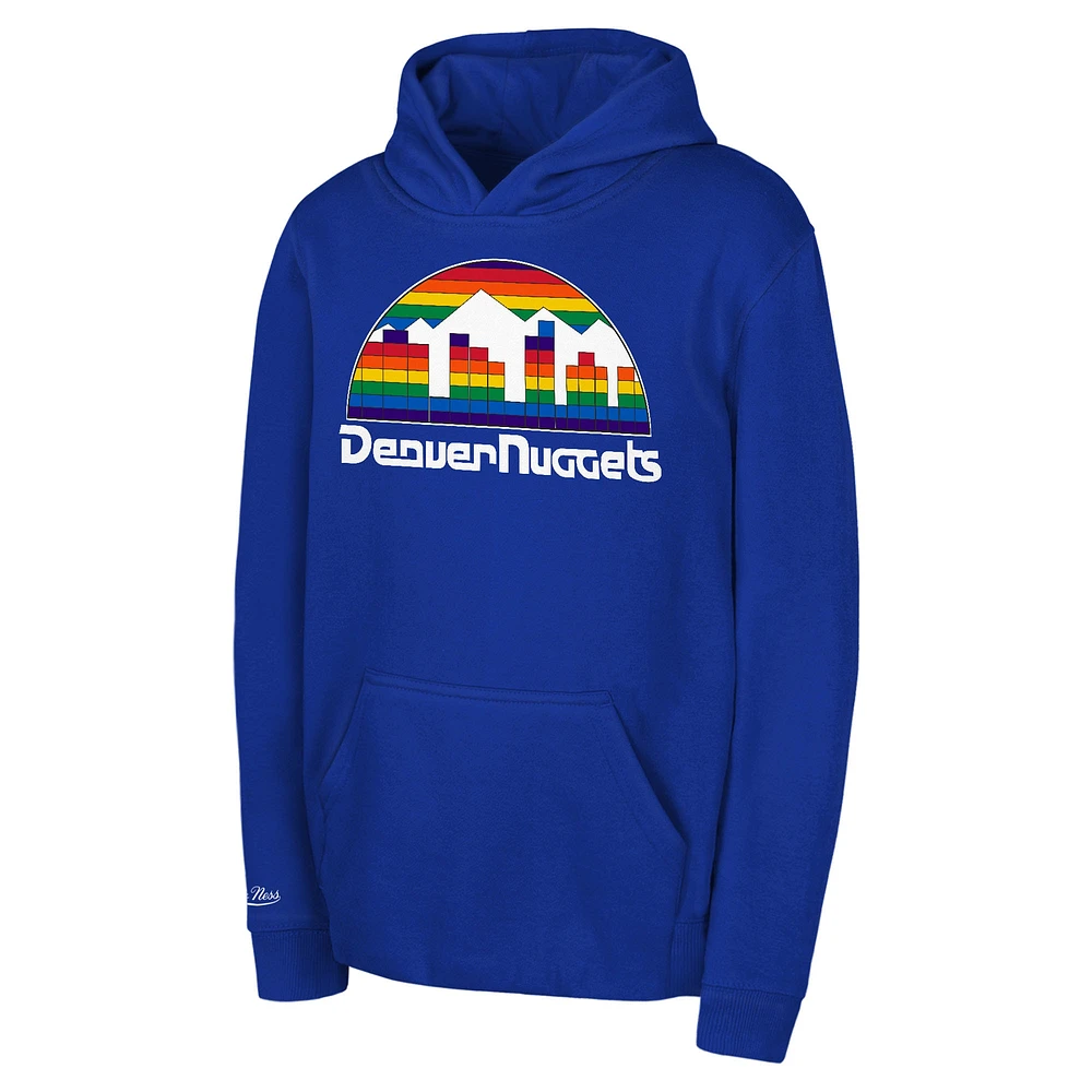 Toddler Mitchell & Ness Royal Denver Nuggets Retro Logo Pullover Hoodie