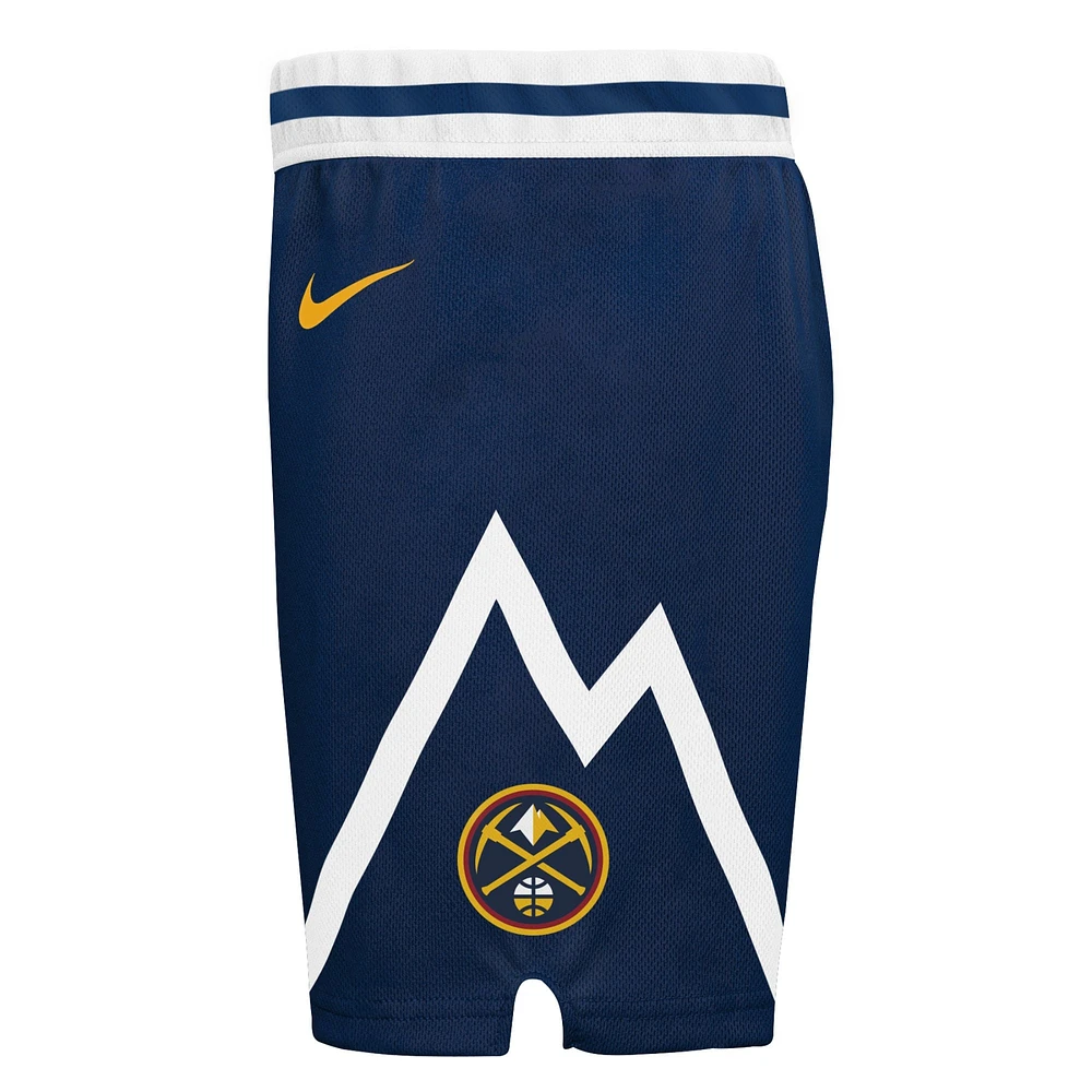 Short Nike bleu marine Denver Nuggets Icon Replica pour tout-petit