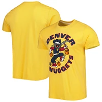 Unisex Homage Gold Denver Nuggets Team Mascot Tri-Blend T-Shirt