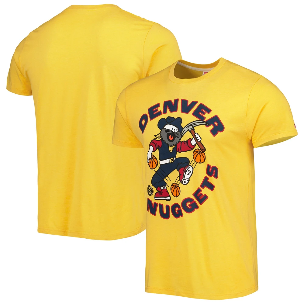 T-shirt triple mélange unisexe Hommage Gold Denver Nuggets Team Mascot