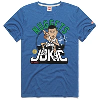 T-shirt unisexe hommage Nikola Jokic bleu Denver Nuggets 2024/25 City Edition Caricature Tri-Blend