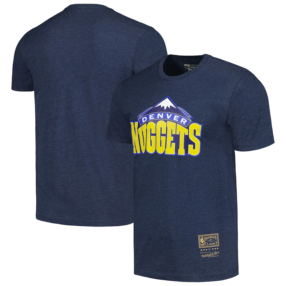 T-shirt unisexe avec logo Mitchell & Ness Denver Nuggets Hardwood Classics MVP Throwback bleu marine