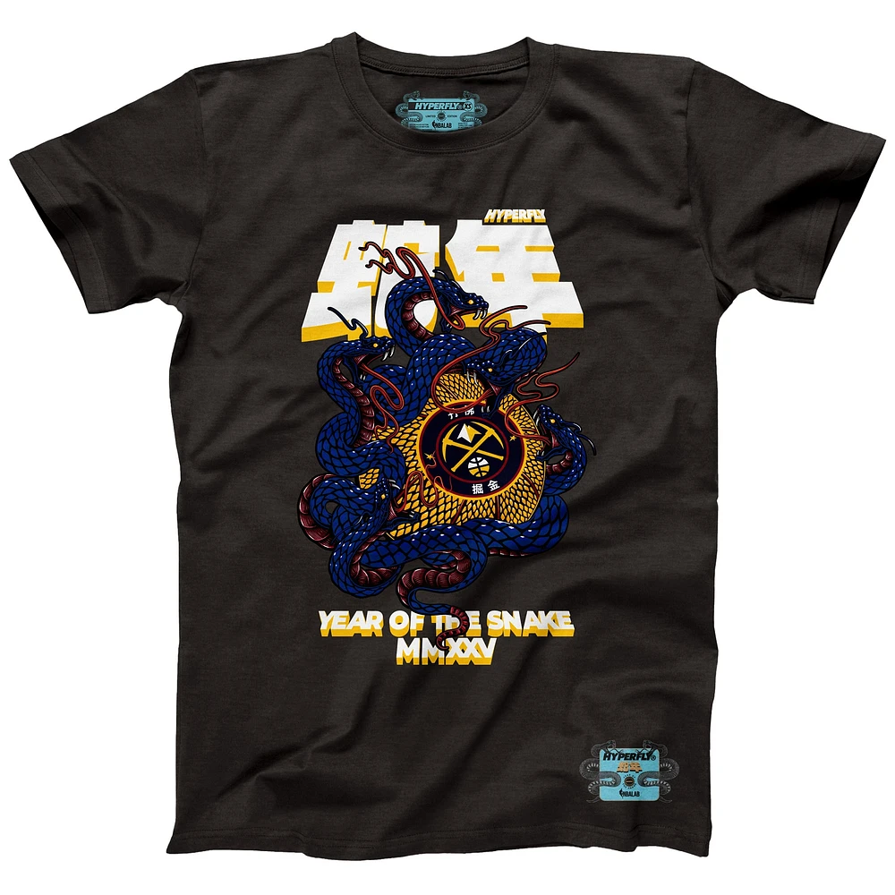 Unisex NBALab x Hyperfly Heather Black Denver Nuggets Year of the Snake Lunar New Collection T-Shirt