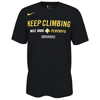 T-shirt Nike unisexe noir Denver Nuggets, Playoffs NBA 2025, On-Court Mantra
