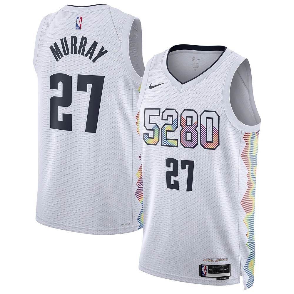 Maillot de joueur Nike unisexe Jamal Murray blanc Denver Nuggets 2024/25 Swingman - Édition City