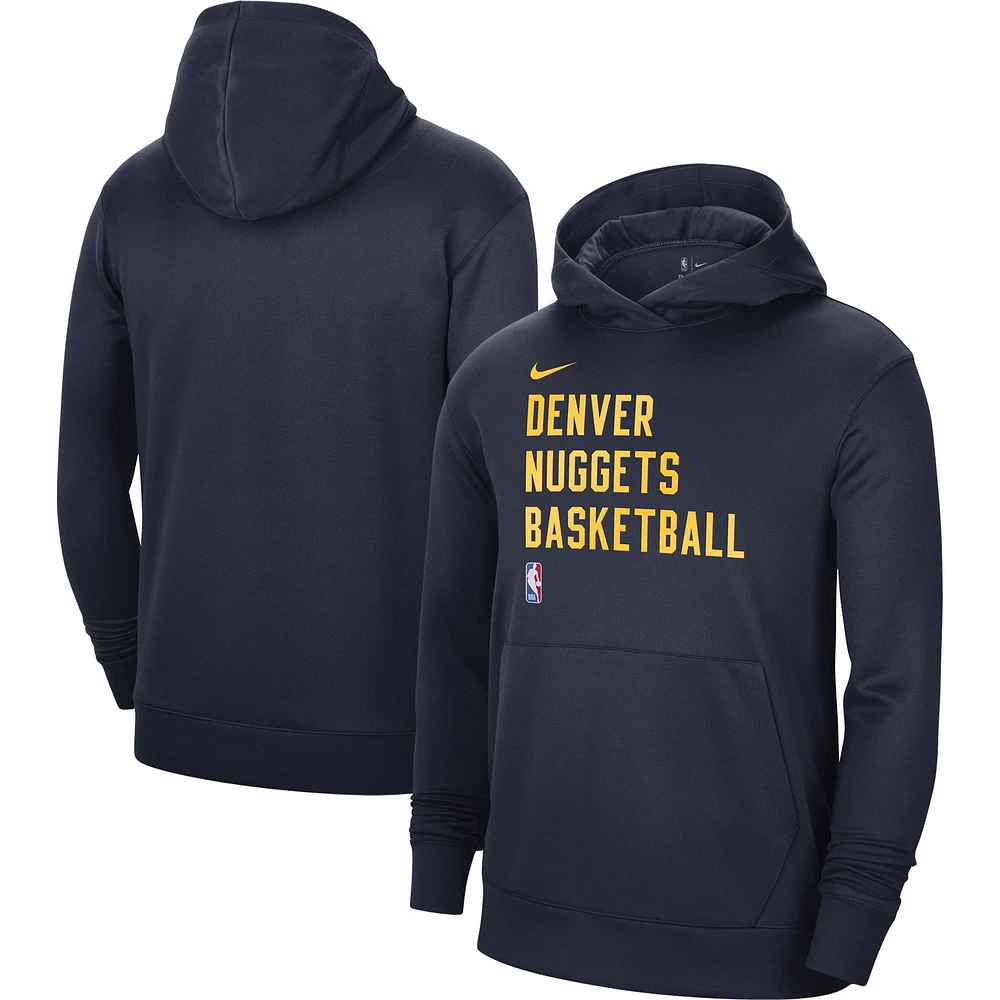 Sweat à capuche unisexe Nike Denver Nuggets 2023/24 Performance Spotlight On-Court Practice Pullover - Bleu marine