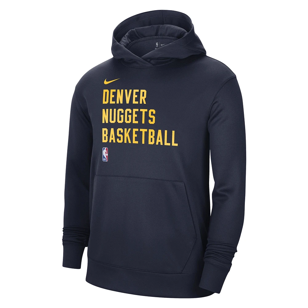 Sweat à capuche unisexe Nike Denver Nuggets 2023/24 Performance Spotlight On-Court Practice Pullover - Bleu marine